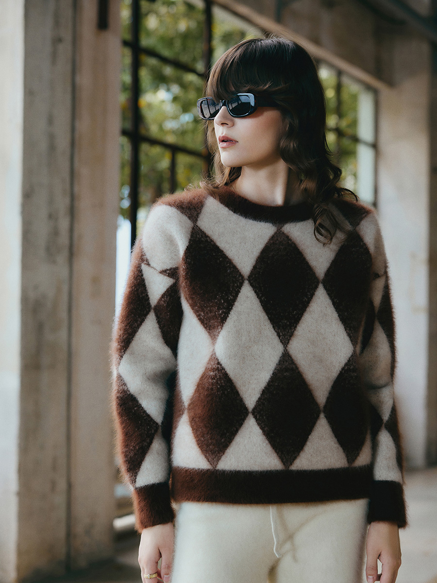 沙漏图案套头衫