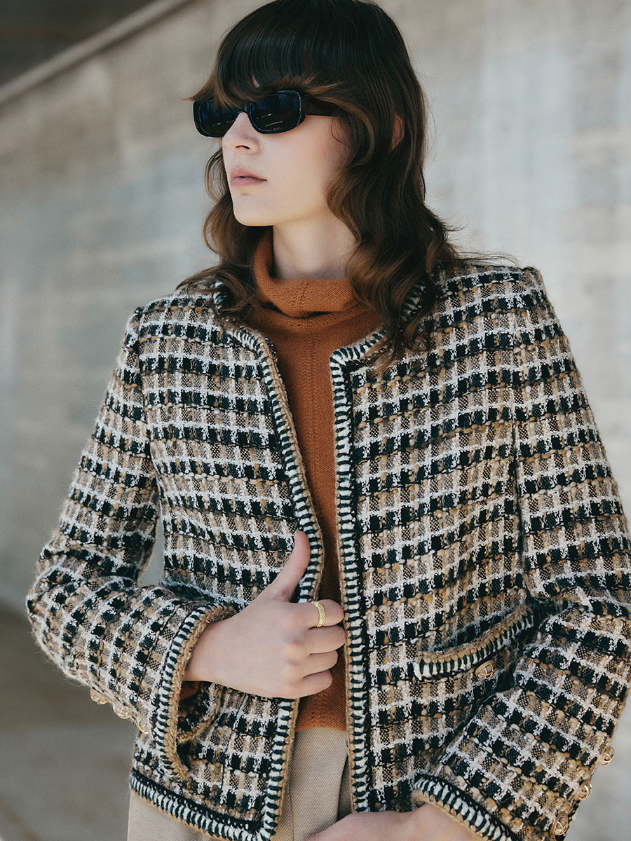 Coffee Plaid Jacket